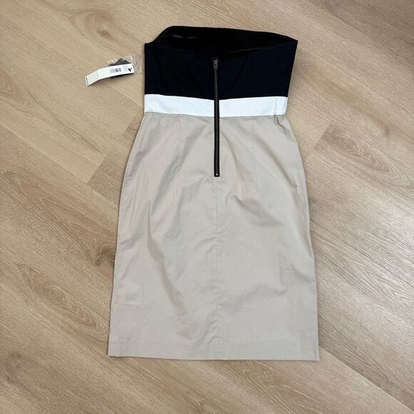 NWT DKNY City Sheath Dress Color-block Strapless Convertible Straps Sz 4 90s Y2K - Picture 2 of 8